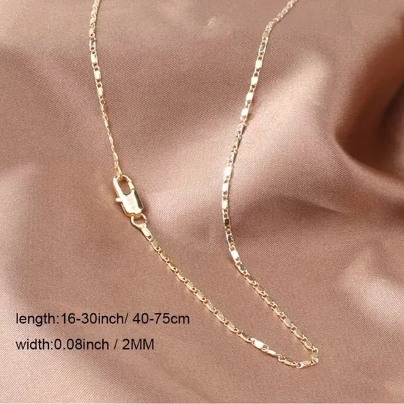 Dainty Italian 2mm flat gold chain - chain link - 18k plated - Picture 3 of 5